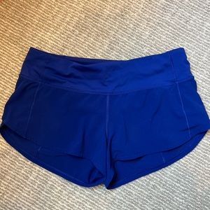 Blue lululemon speed up shorts